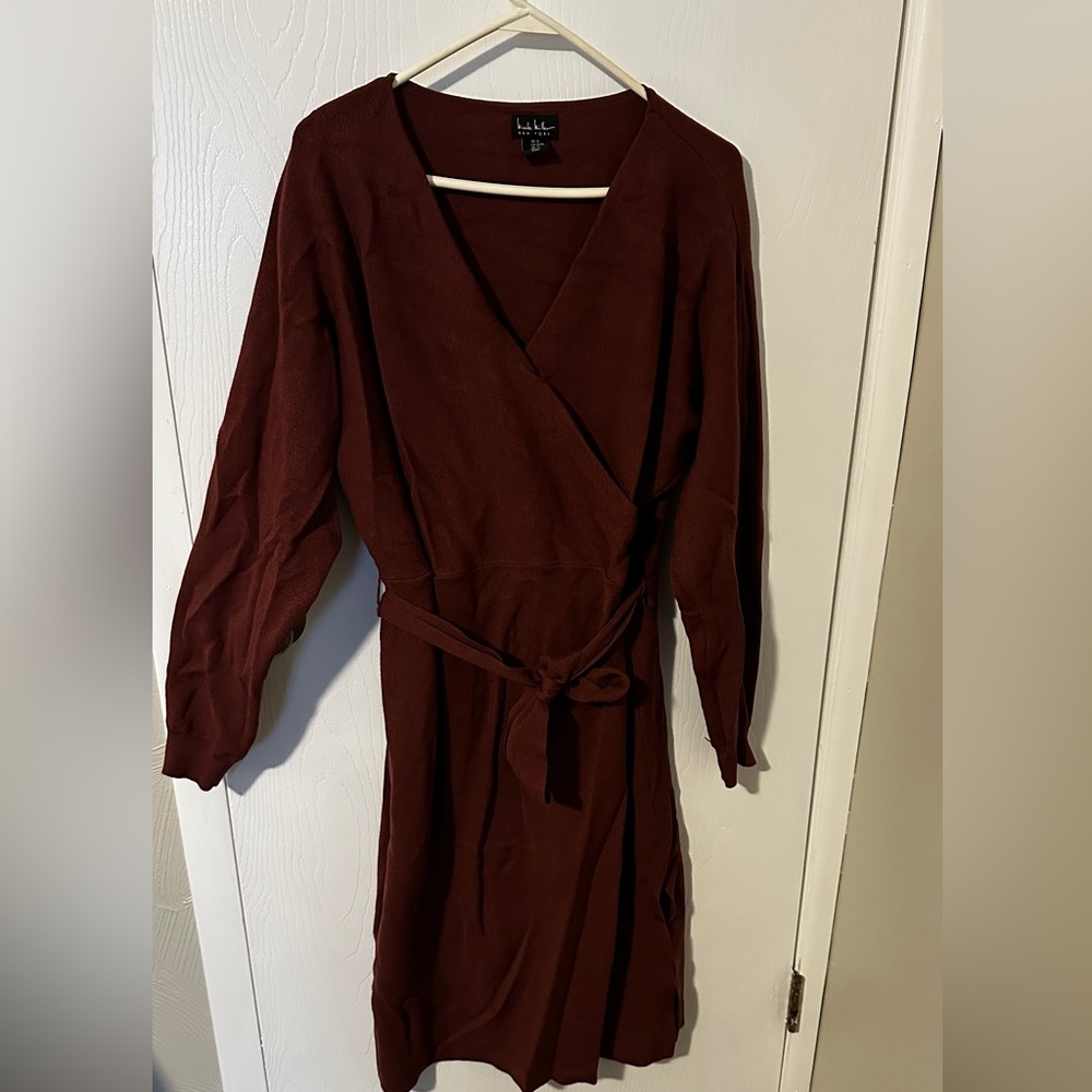 Nicole Miller Brown Sweater Dress (XL)